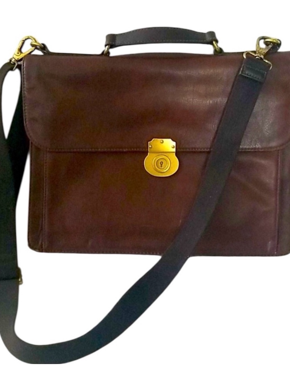 Fossil Dark Brown Leather Estate Portfolio Briefcase